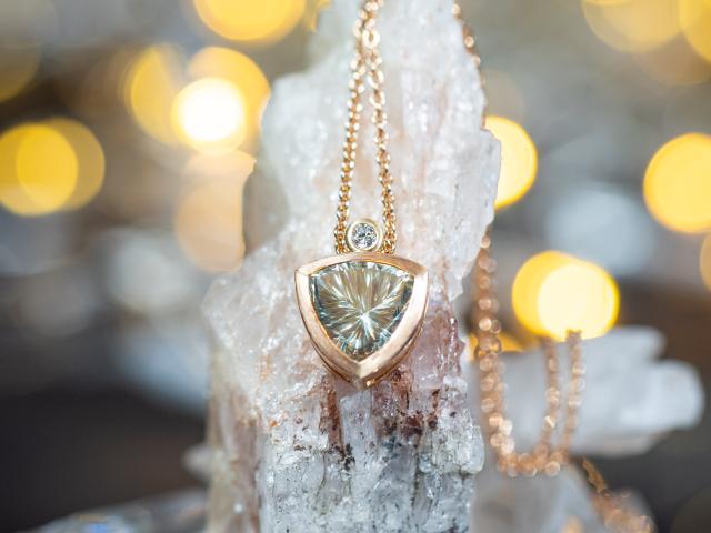 Prasiolith Brillant Handarbeit Unikat