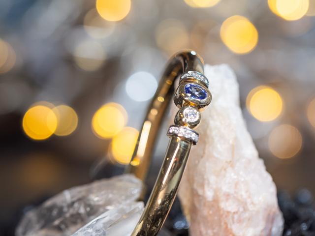Safir Brillant Armreif Handarbeit Unikat